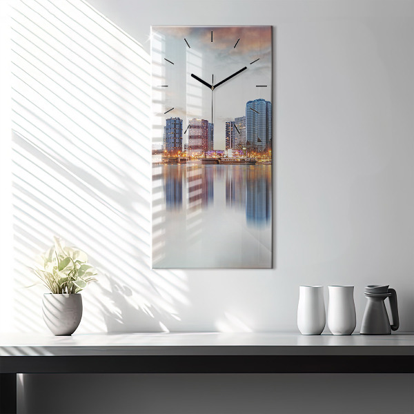 Horloge rectangulaire verticale Panorama avec la Tour Eiffel