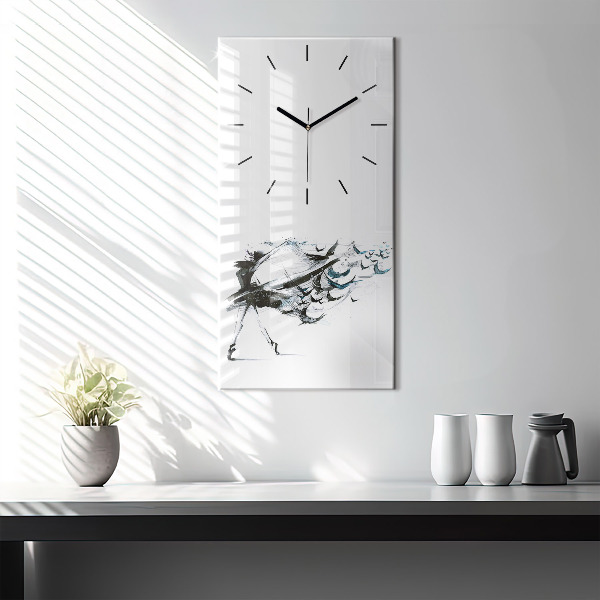Horloge rectangulaire verticale Femme dansant le ballet