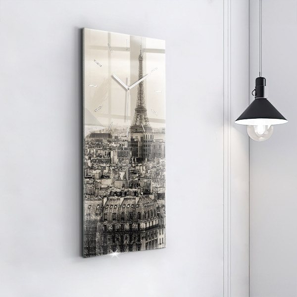 Horloge rectangulaire verticale Panorama paysager de Paris