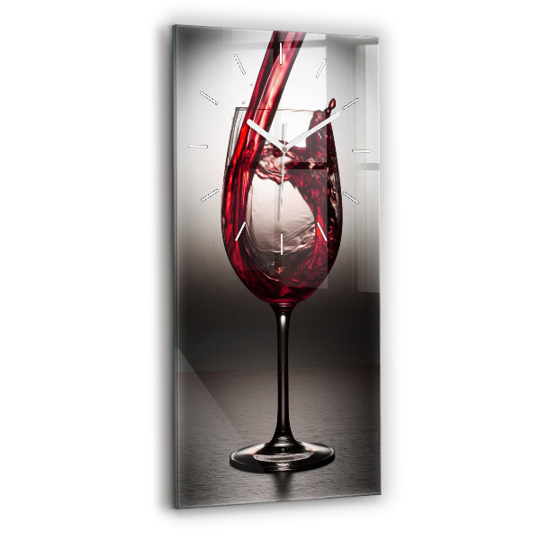 Horloge rectangulaire verticale Un verre de vin