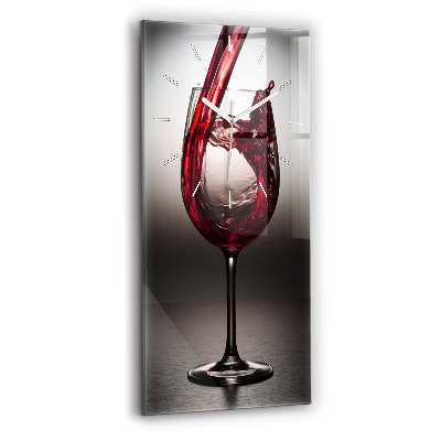 Horloge rectangulaire verticale Un verre de vin