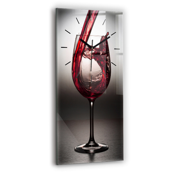 Horloge rectangulaire verticale Un verre de vin