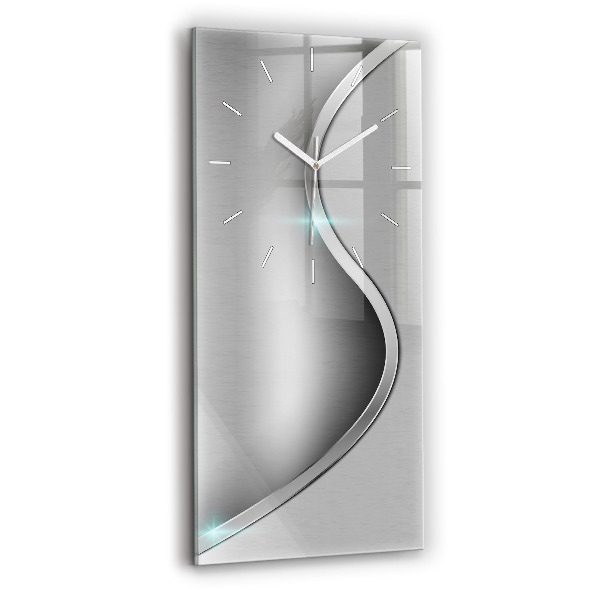 Horloge rectangulaire verticale Abstraction en métal gris