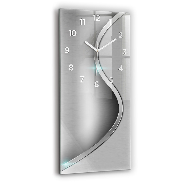 Horloge rectangulaire verticale Abstraction en métal gris