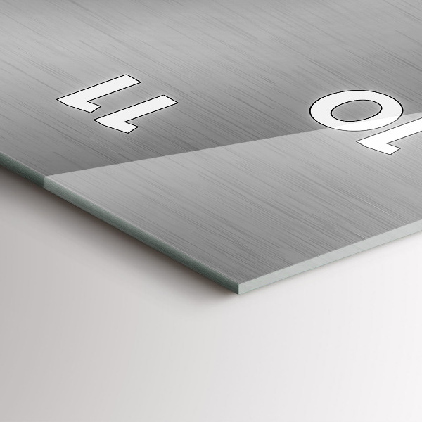 Horloge rectangulaire verticale Abstraction en métal gris