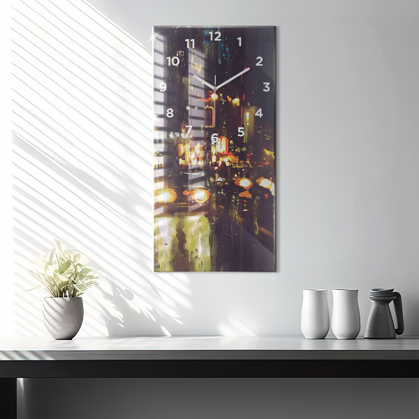 Horloge rectangulaire verticale Ville peinte