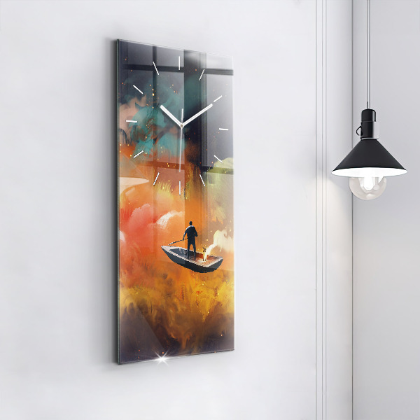 Horloge rectangulaire verticale Peinture abstraite
