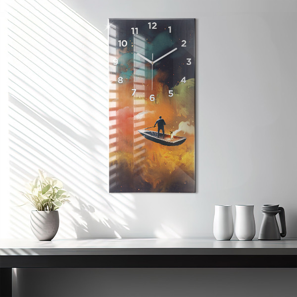 Horloge rectangulaire verticale Peinture abstraite