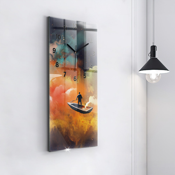 Horloge rectangulaire verticale Peinture abstraite