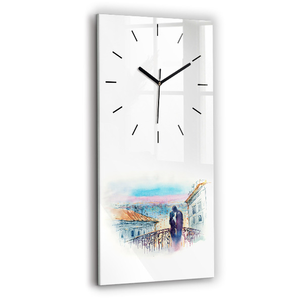 Horloge rectangulaire verticale 'Personnages à l''aquarelle'