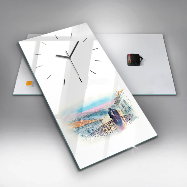 Horloge rectangulaire verticale 'Personnages à l''aquarelle'
