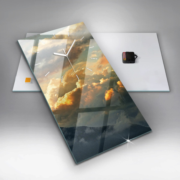 Horloge rectangulaire verticale Vol en montgolfière dans les nuages