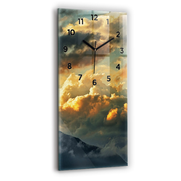 Horloge rectangulaire verticale Vol en montgolfière dans les nuages