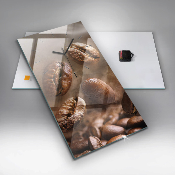 Horloge rectangulaire verticale Café en grains