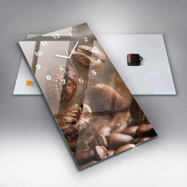 Horloge rectangulaire verticale Café en grains