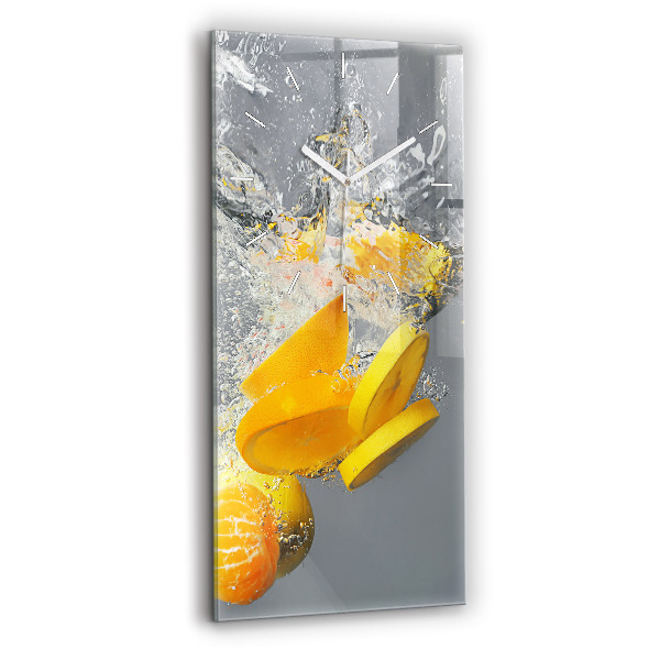 Horloge murale verticale 'Agrumes dans l''eau'