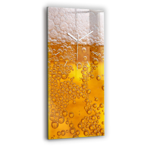 Horloge murale verticale Bière avec mousse
