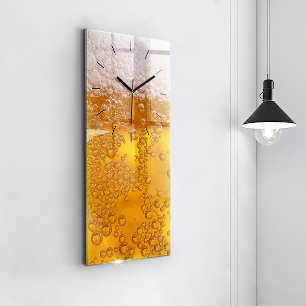 Horloge murale verticale Bière avec mousse
