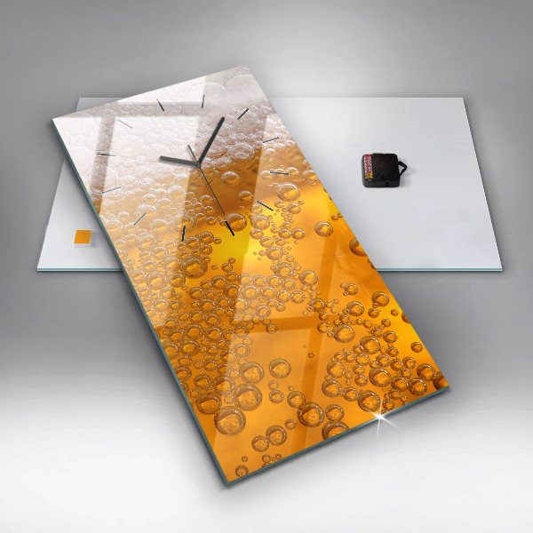 Horloge murale verticale Bière avec mousse