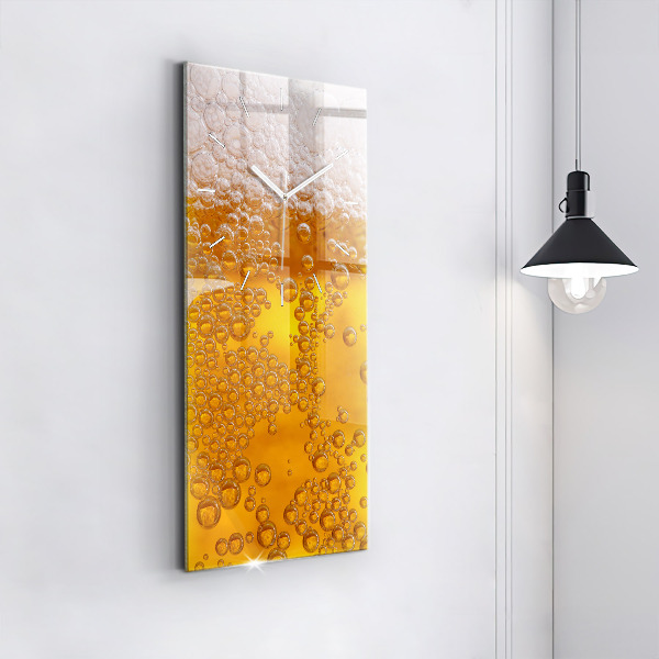 Horloge murale verticale Bière avec mousse