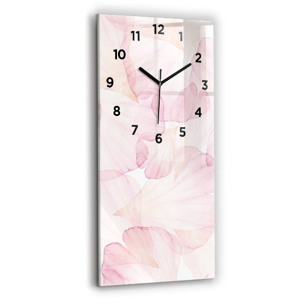 Horloge rectangulaire verticale 'Pétales d''aquarelle'