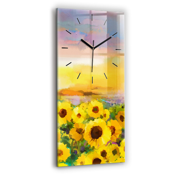 Horloge murale verticale Champ de tournesols