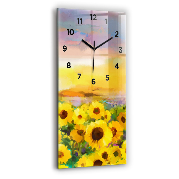 Horloge murale verticale Champ de tournesols