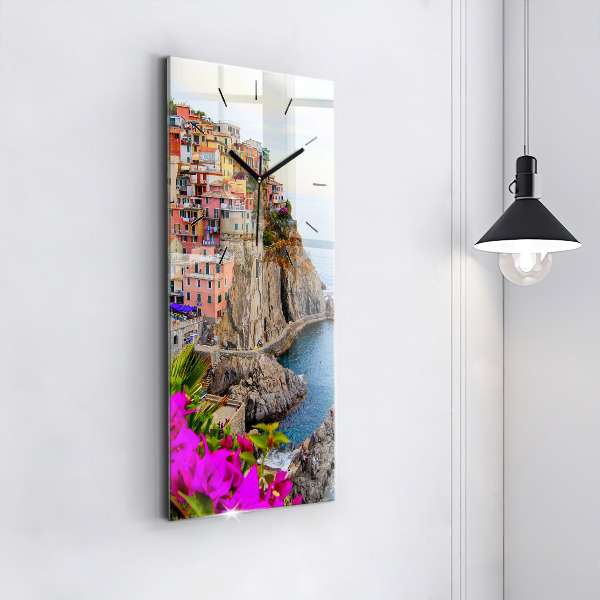 Horloge rectangulaire verticale Côte des Cinque Terre