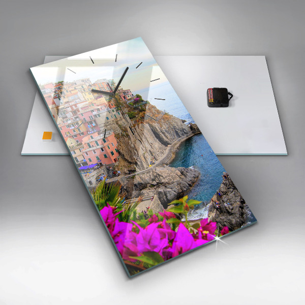 Horloge rectangulaire verticale Côte des Cinque Terre