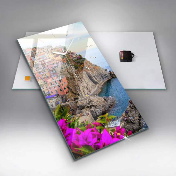 Horloge rectangulaire verticale Côte des Cinque Terre