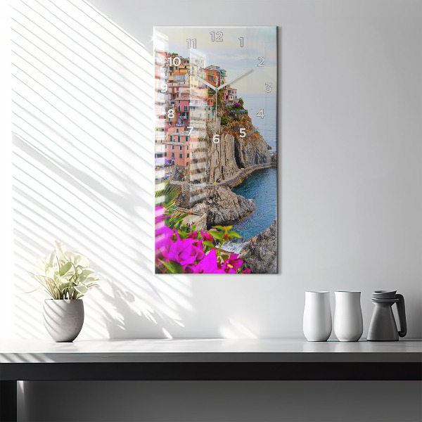 Horloge rectangulaire verticale Côte des Cinque Terre