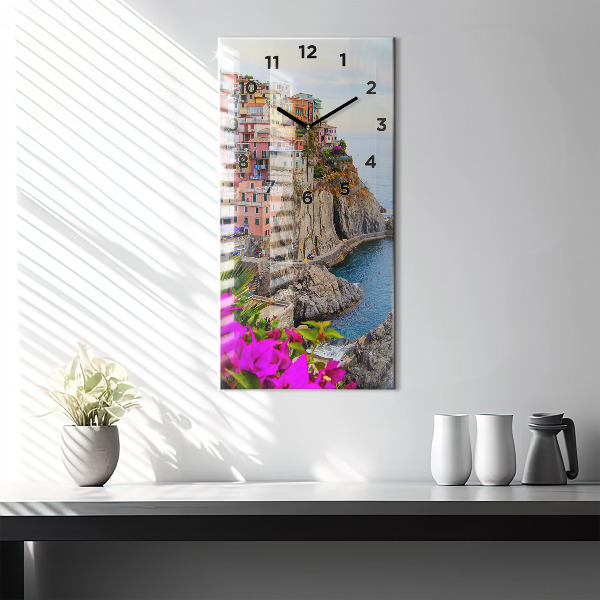 Horloge rectangulaire verticale Côte des Cinque Terre