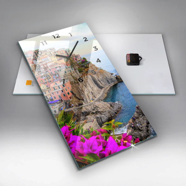 Horloge rectangulaire verticale Côte des Cinque Terre