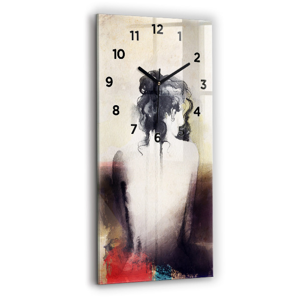 Horloge rectangulaire verticale 'Portrait abstrait d''une femme'
