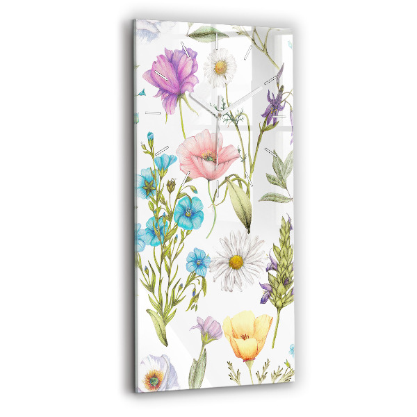 Horloge rectangulaire verticale Composition florale