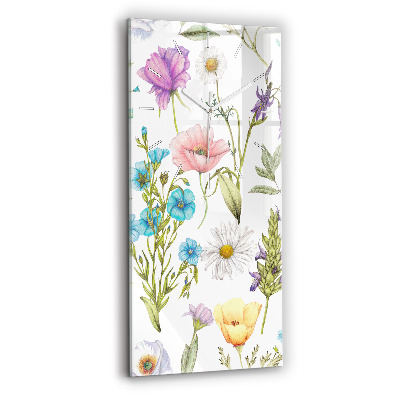 Horloge rectangulaire verticale Composition florale