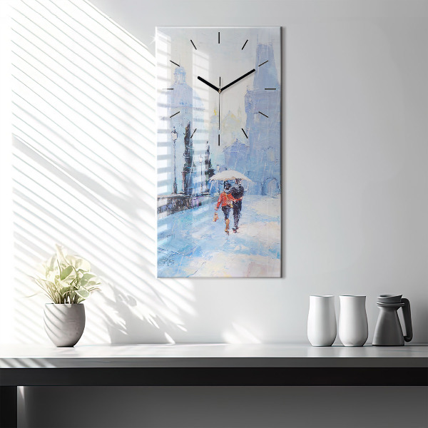 Horloge rectangulaire verticale 'Art à l''huile'
