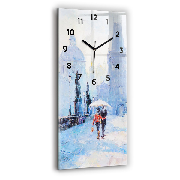 Horloge rectangulaire verticale 'Art à l''huile'