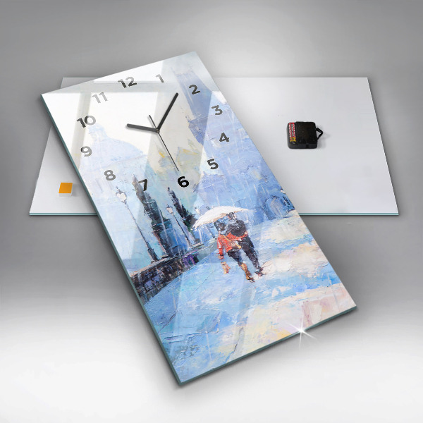 Horloge rectangulaire verticale 'Art à l''huile'