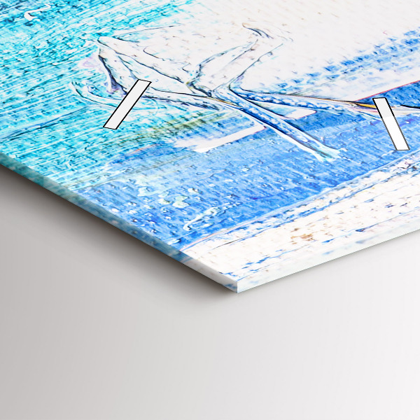 Horloge rectangulaire verticale Couple sous la pluie