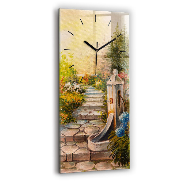 Horloge rectangulaire verticale 'Composition de l''huile dans la forêt'