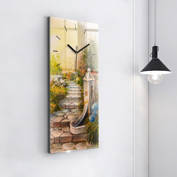 Horloge rectangulaire verticale 'Composition de l''huile dans la forêt'