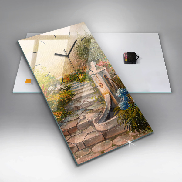 Horloge rectangulaire verticale 'Composition de l''huile dans la forêt'