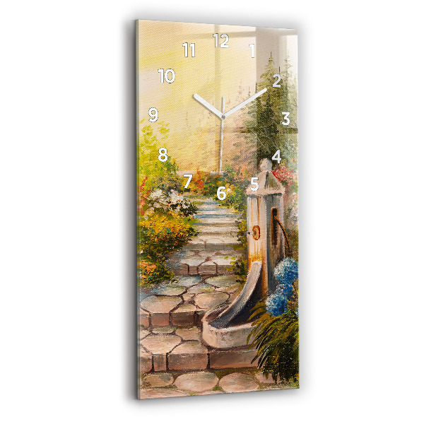 Horloge rectangulaire verticale 'Composition de l''huile dans la forêt'