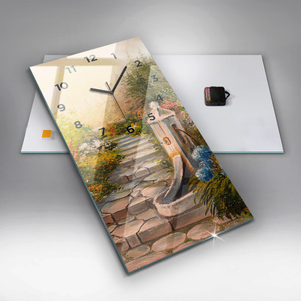 Horloge rectangulaire verticale 'Composition de l''huile dans la forêt'