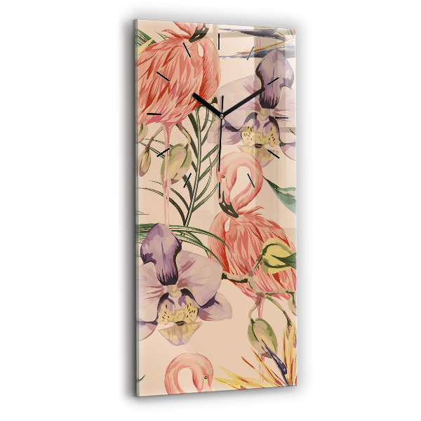 Horloge murale verticale Feuilles de palmier tropicales