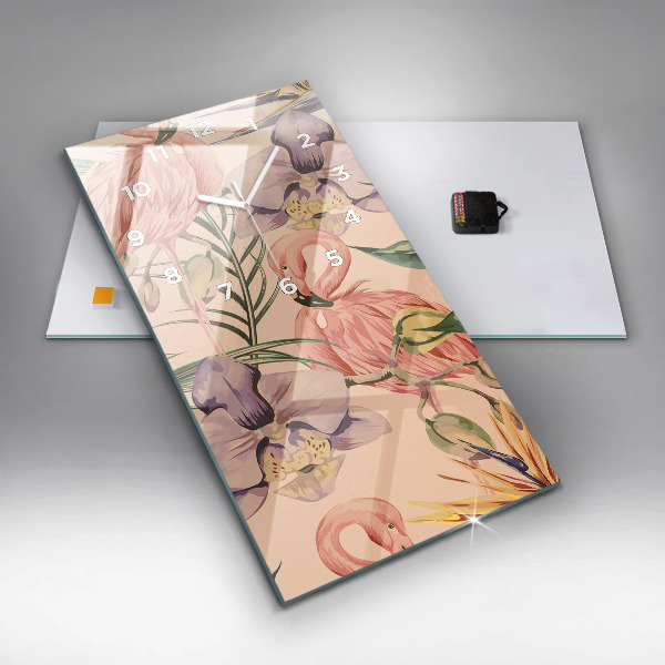 Horloge murale verticale Feuilles de palmier tropicales