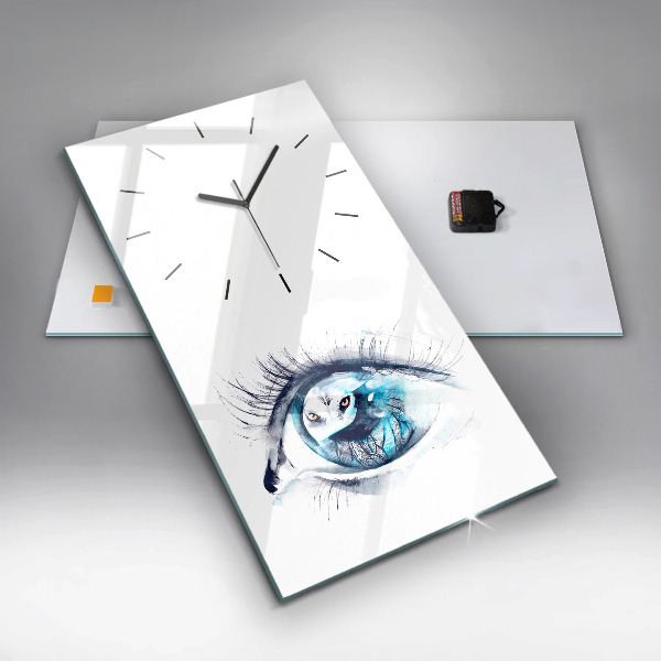Horloge rectangulaire verticale 'Illustration de l''œil de loup'