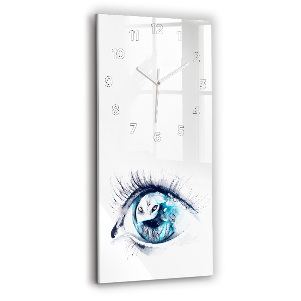 Horloge rectangulaire verticale 'Illustration de l''œil de loup'