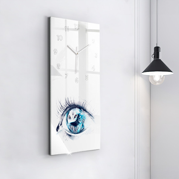 Horloge rectangulaire verticale 'Illustration de l''œil de loup'